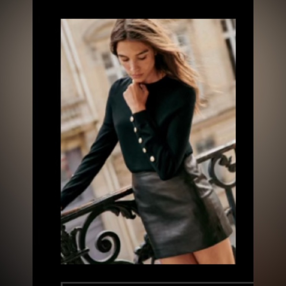 Sezane Harlow leather skirt
